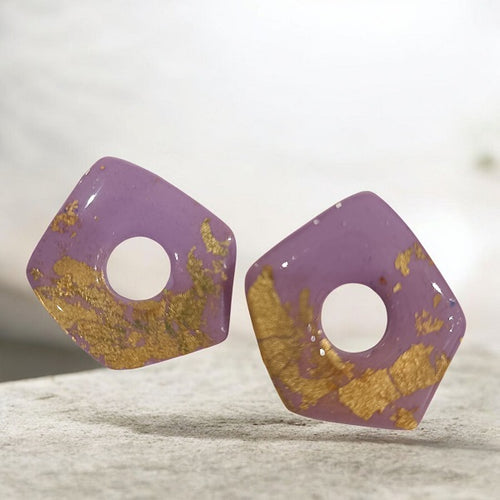 Pentágonos Lilas Oro